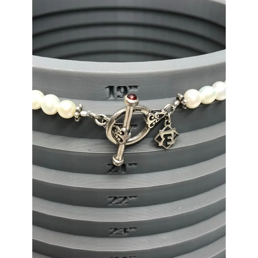 Elyse Ryan Sterling Silver 925 Swarovski Crystal Necklace Pearl Lemonade Toggle